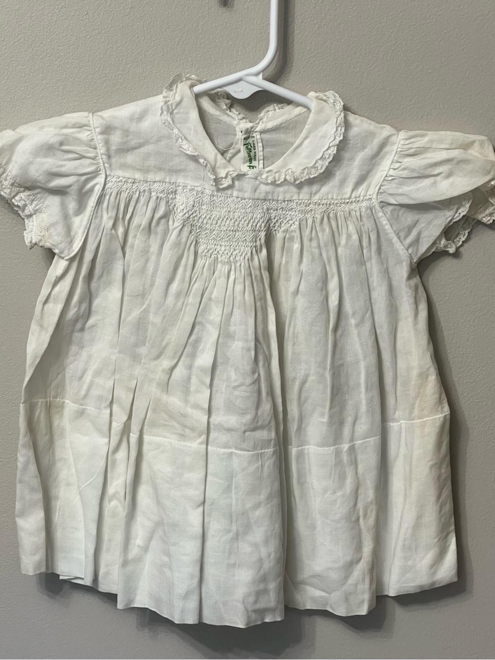 Feltman Bros All Cotton Baby Girl Classic White Smocked Baby Dress